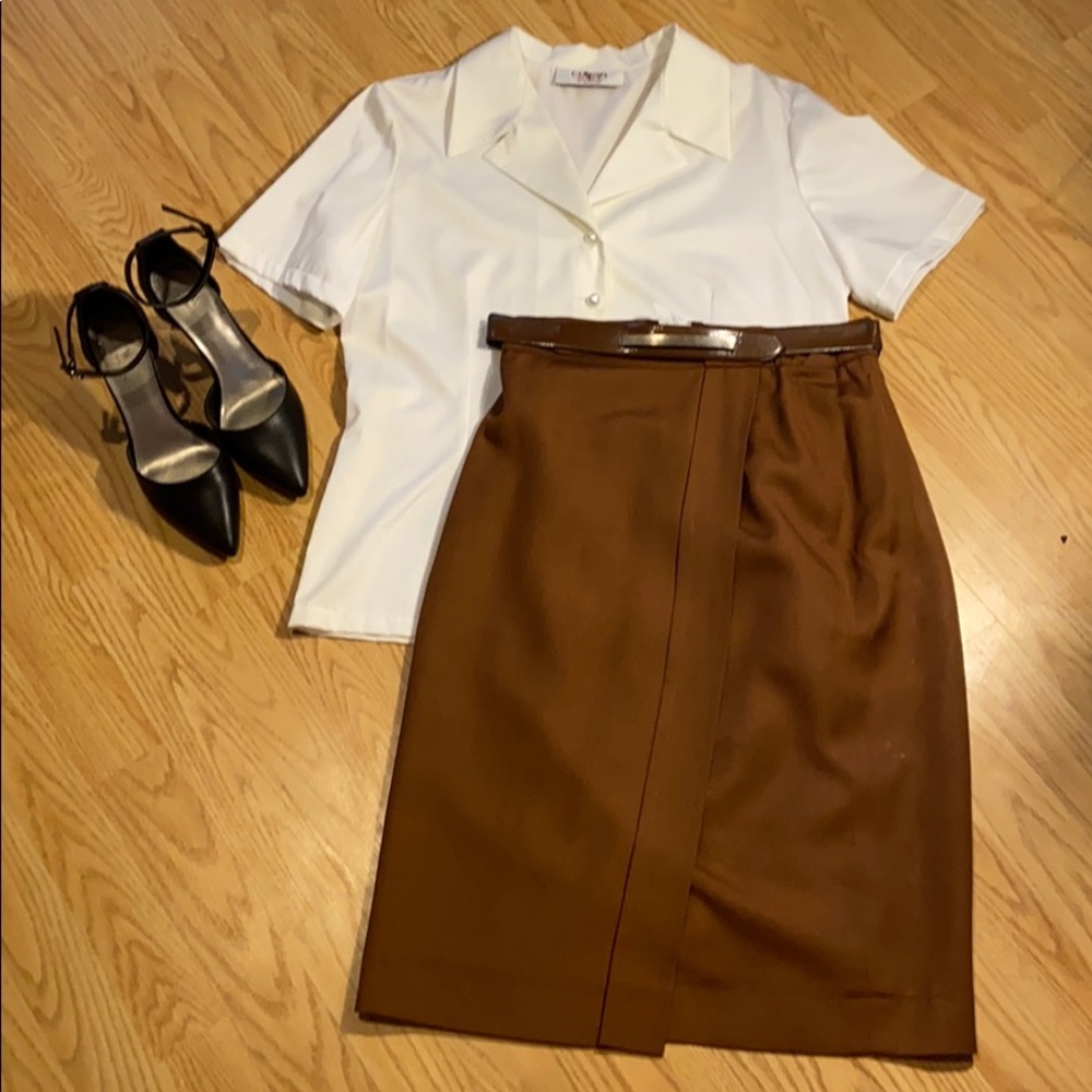 Vintage Sartore Belted Pencil Skirt